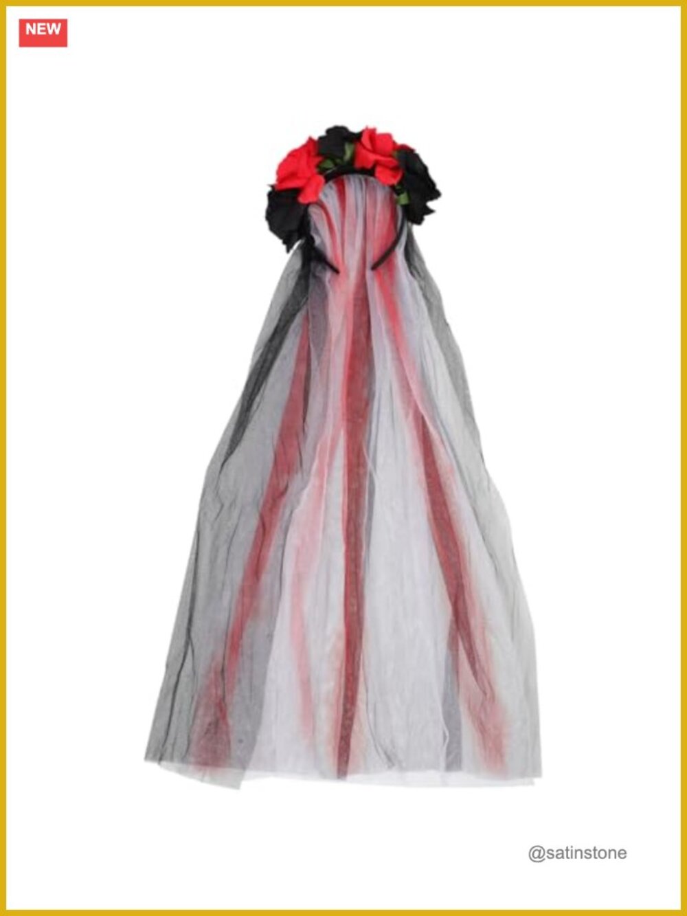 Gothic Halloween Headband Rose Yarn Hair Accessory Costume Party Headpiece